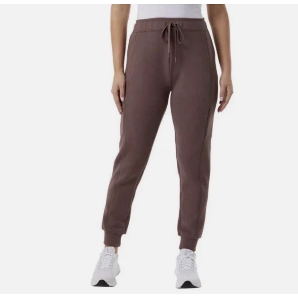 NWT 32 Degrees Heat Womens Scuba Jogger Zippered Side Pocket Brown Pants Medium